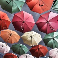 Les parapluies colorés